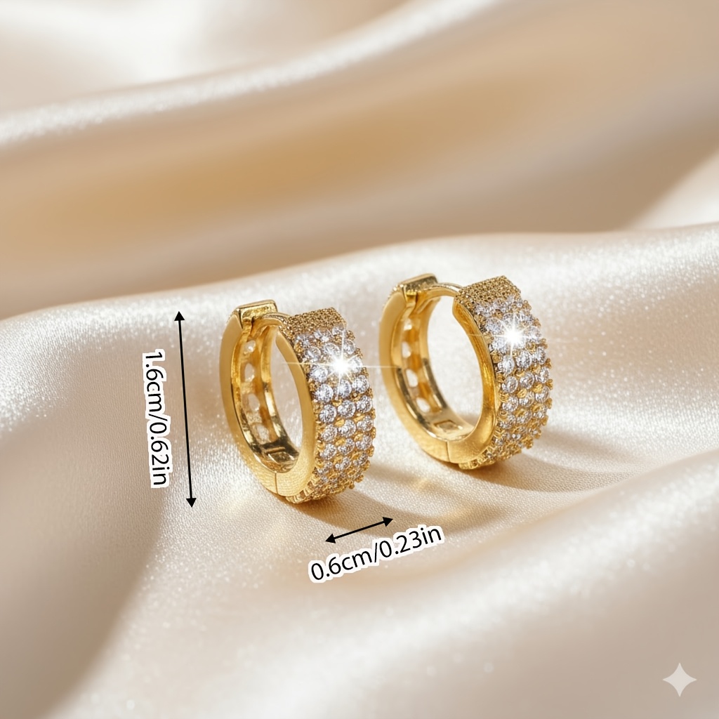 Luxurious Synthetic Zirconia Earrings with Graceful Lines